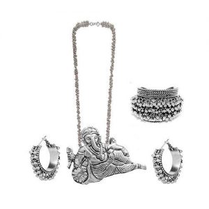 German Silver Ganesha Jewelry Set