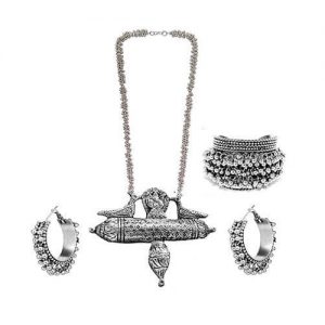 German Silver Ganesha Parrot Jewelry Set