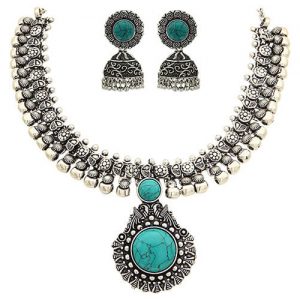 Kolhapuri Kundan Necklace Set_Blue